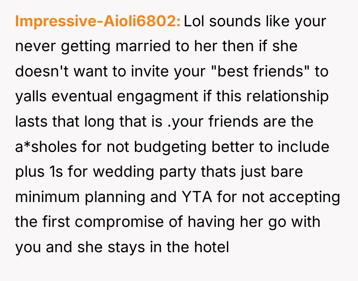 Impressive-Aioli6802 Lol sounds like your never getting married to her...