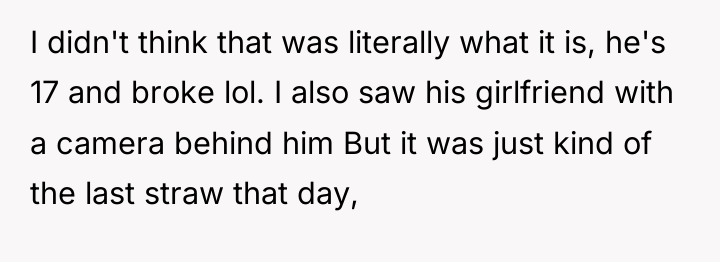I didn't think that was literally what it is, he's...