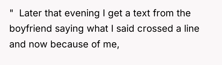 " Later that evening I get a text from...