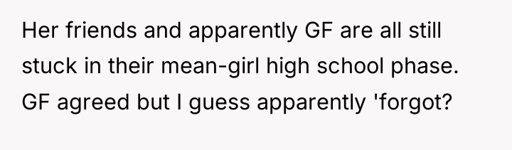 Her friends and apparently GF are all still stuck in...