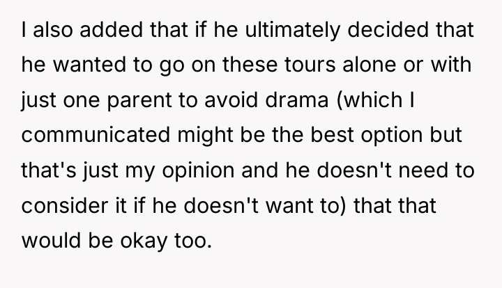 I also added that if he ultimately decided that he...