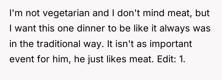 I'm not vegetarian and I don't mind meat, but I...