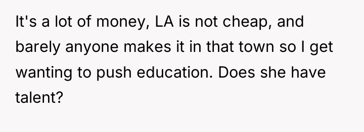 It's a lot of money, LA is not cheap, and...