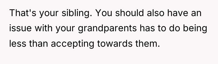That's your sibling. You should also have an issue with...