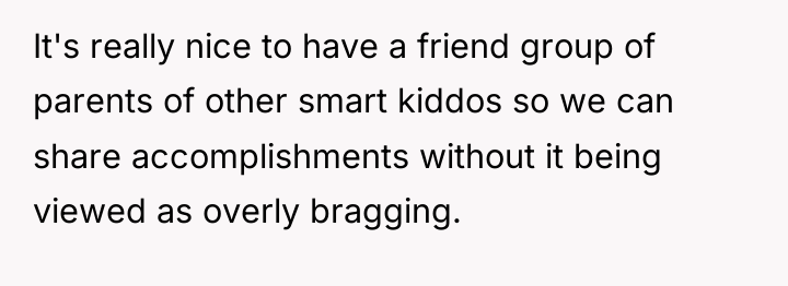 It's really nice to have a friend group of parents...