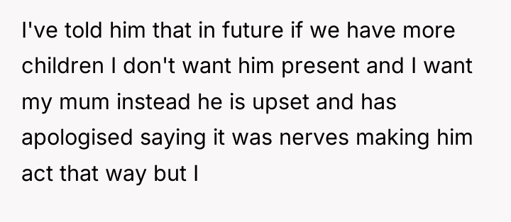 I've told him that in future if we have more...