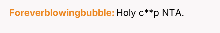 Foreverblowingbubble Holy c**p NTA.