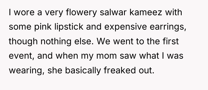 I wore a very flowery salwar kameez with some pink...