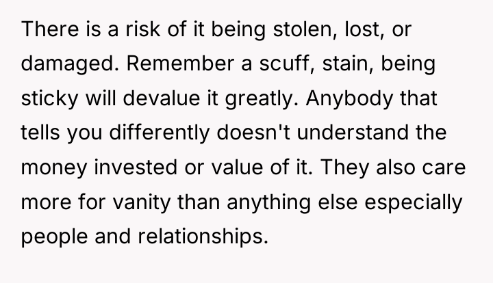 There is a risk of it being stolen, lost, or...