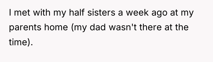 I met with my half sisters a week ago at...