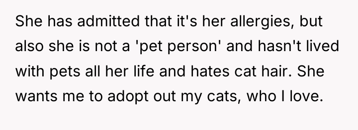 She has admitted that it's her allergies, but also she...