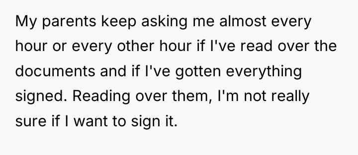 My parents keep asking me almost every hour or every...