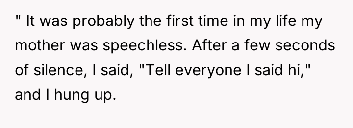 " It was probably the first time in my life...