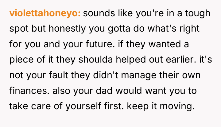 violettahoneyo sounds like you're in a tough spot but honestly...