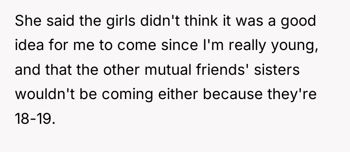 She said the girls didn't think it was a good...
