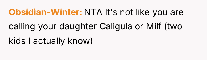 Obsidian-Winter NTA It's not like you are calling your daughter...