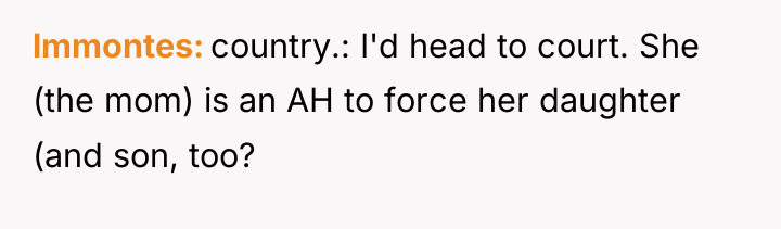 lmmontes country.: I'd head to court. She (the mom) is...