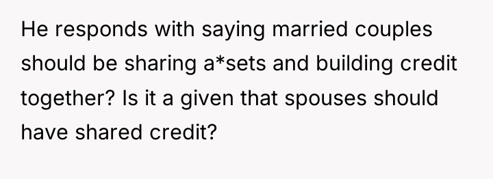 He responds with saying married couples should be sharing a*sets...