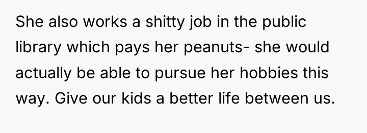 She also works a shitty job in the public library...