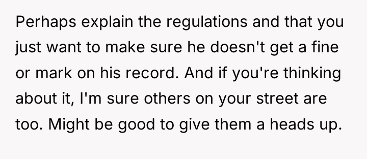Perhaps explain the regulations and that you just want to...