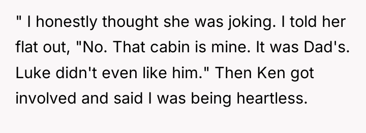 " I honestly thought she was joking. I told her...
