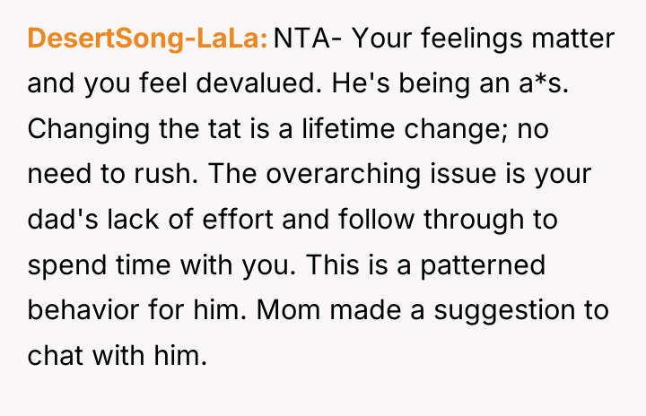 DesertSong-LaLa NTA- Your feelings matter and you feel devalued. He's...