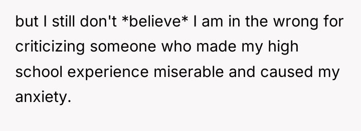 but I still don't *believe* I am in the wrong...