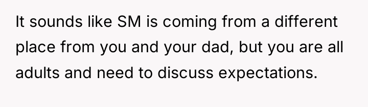 It sounds like SM is coming from a different place...