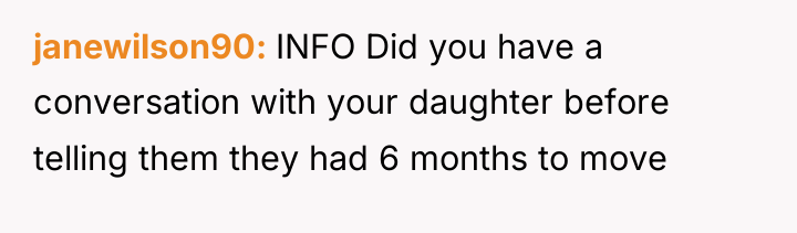 janewilson90 INFO Did you have a conversation with your daughter...