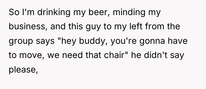 So I'm drinking my beer, minding my business, and this...