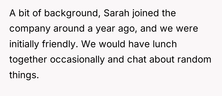 A bit of background, Sarah joined the company around a...
