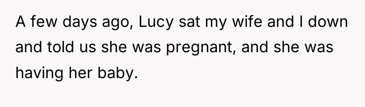 A few days ago, Lucy sat my wife and I...