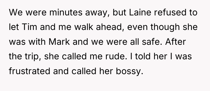 We were minutes away, but Laine refused to let Tim...