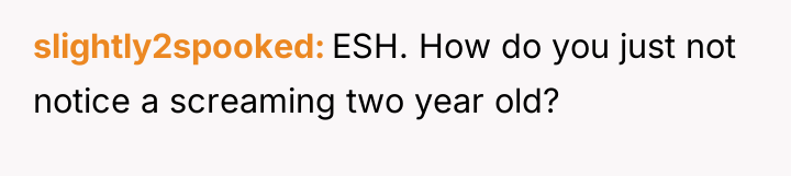slightly2spooked ESH. How do you just not notice a screaming...
