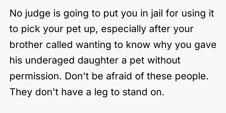 No judge is going to put you in jail for...