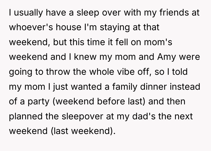 I usually have a sleep over with my friends at...