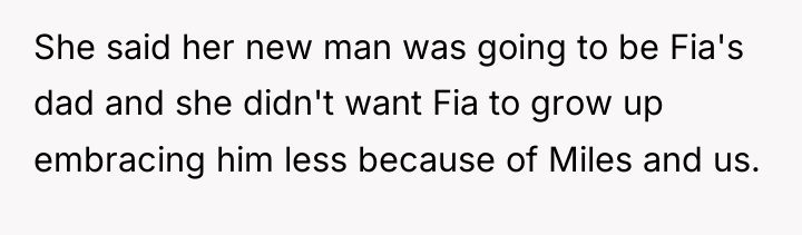 She said her new man was going to be Fia's...