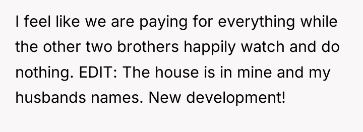 I feel like we are paying for everything while the...