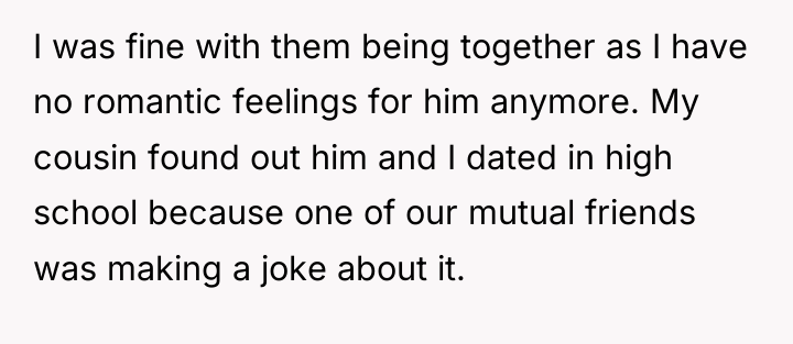 I was fine with them being together as I have...