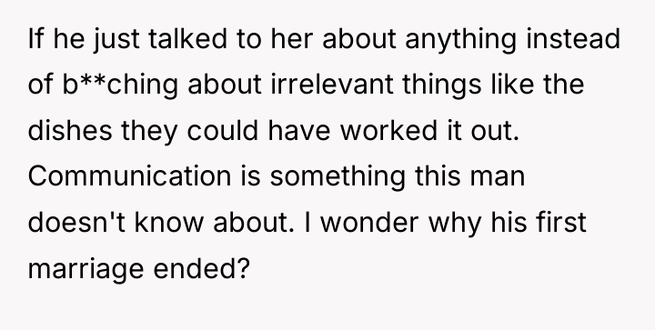 If he just talked to her about anything instead of...