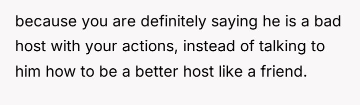 because you are definitely saying he is a bad host...