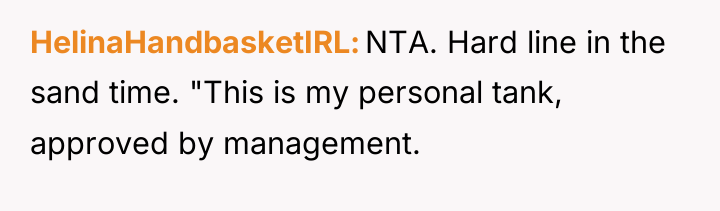 HelinaHandbasketIRL NTA. Hard line in the sand time. "This is...