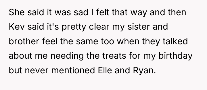 She said it was sad I felt that way and...