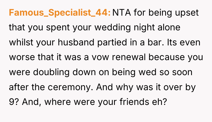 Famous_Specialist_44 NTA for being upset that you spent your wedding...