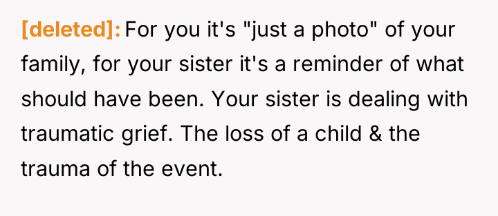 [deleted] For you it's "just a photo" of your family,...