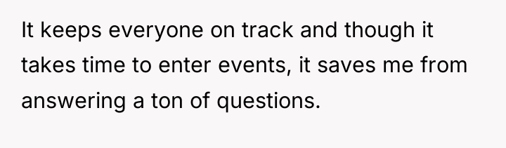 It keeps everyone on track and though it takes time...