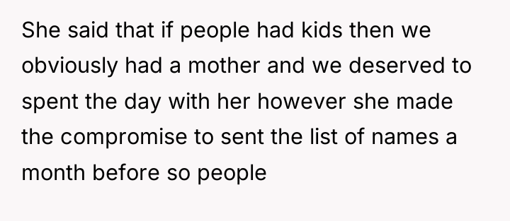 She said that if people had kids then we obviously...