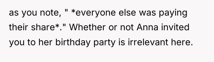 as you note, " *everyone else was paying their share*."...