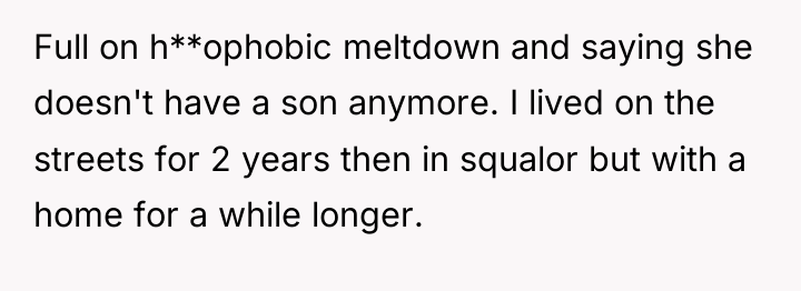 Full on h**ophobic meltdown and saying she doesn't have a...