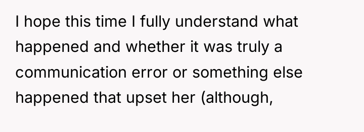 I hope this time I fully understand what happened and...